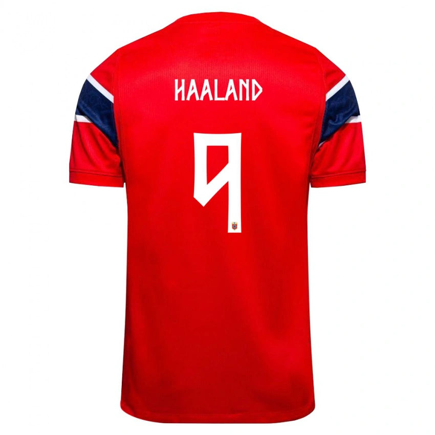 Camiseta Titular Selección de Noruega Local - Erling Haaland #9 Niño y Adulto