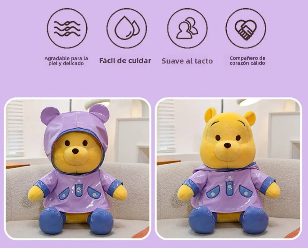 Peluche Winnie The Pooh Con Chubasquero Impermeable 35 Cm