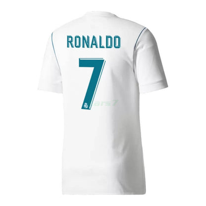Camiseta Real Madrid Ronaldo Retro Blanca 7# Niño y Adulto